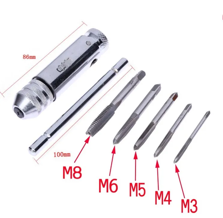 ปรับประแจเครื่องมือ M3-M8 PLUS TAP Rod สั้นเครื่องมือ