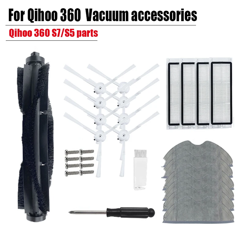 For 360 S7 accessories Mop cleaning cloth HEPA filter Main brush rag Replacement Qihoo S5 robot vacuum cleaner spare parts chifu