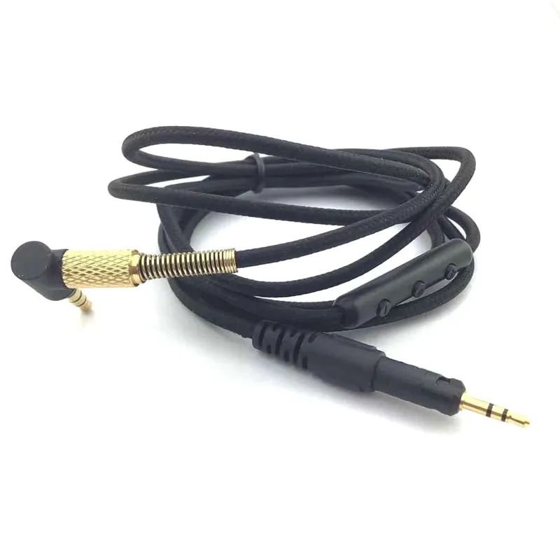مناسبة لكابل استبدال كابل سماعة الأذن Audio-Technica ATH-M50x M40x M60XATH-M70X مع ميكروفون وتحكم في مستوى الصوت