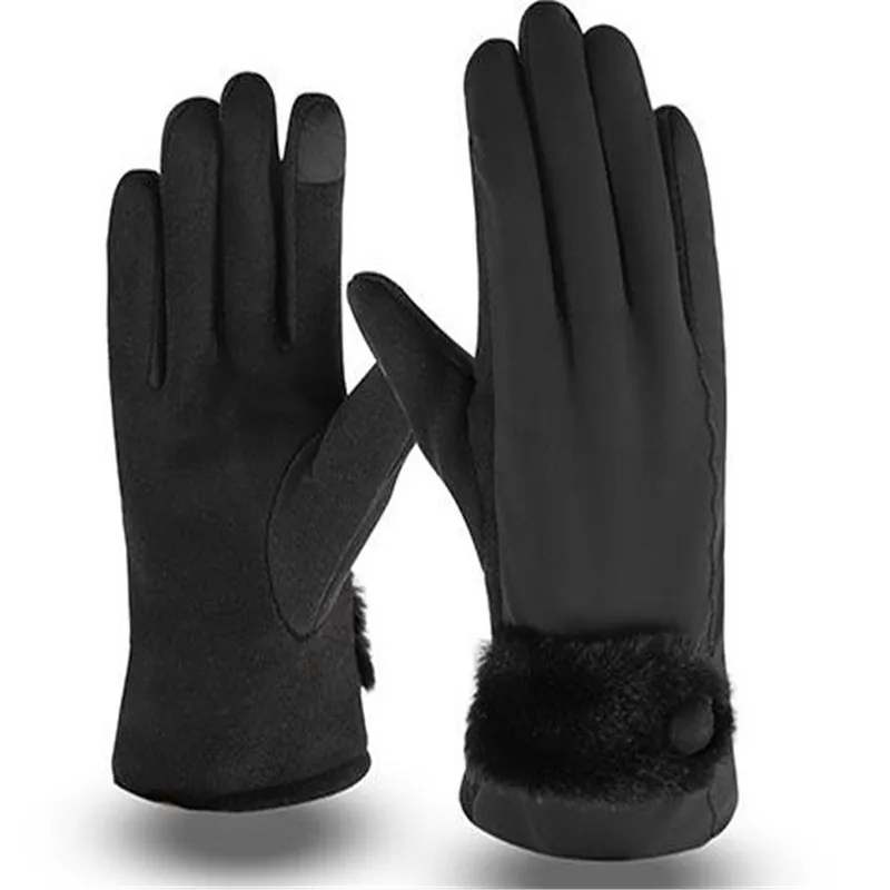 The new ms han edition lovely mouth add fine hair thickening warm gloves ride touchscreen gloves    ST-602