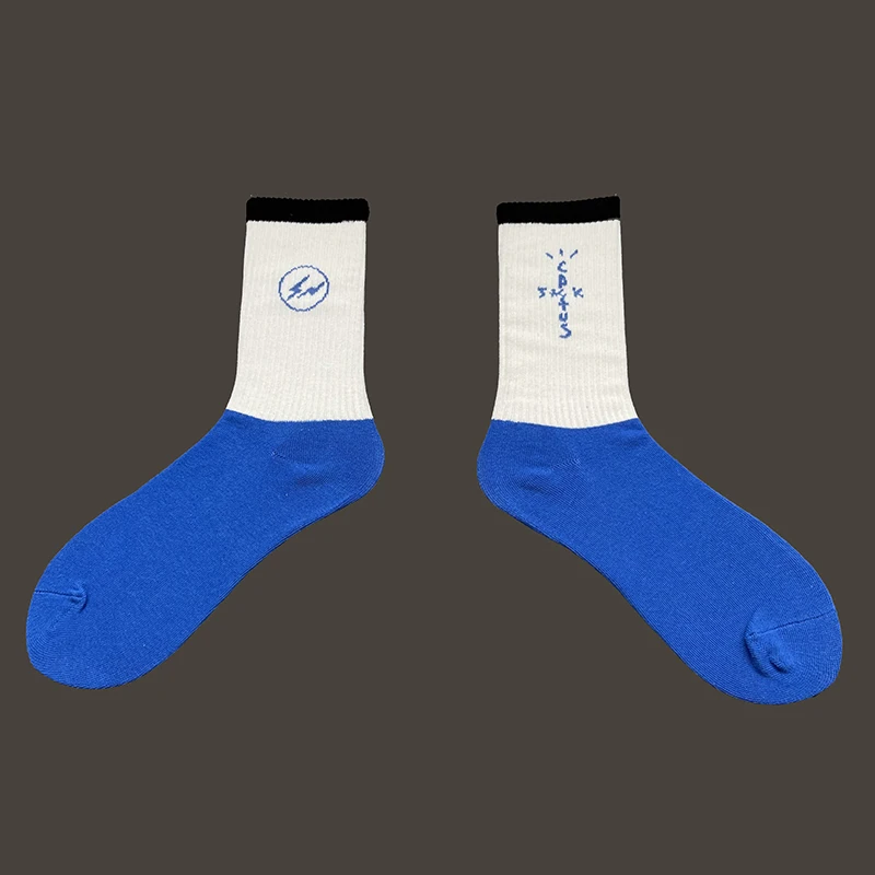 Herren Crew Cactus Jack Socken reine Baumwolle Sport Hip Hop Skateboard weiß/blau/braun Socken Großhandel 3 paare/schachtel Socken – Detail 6