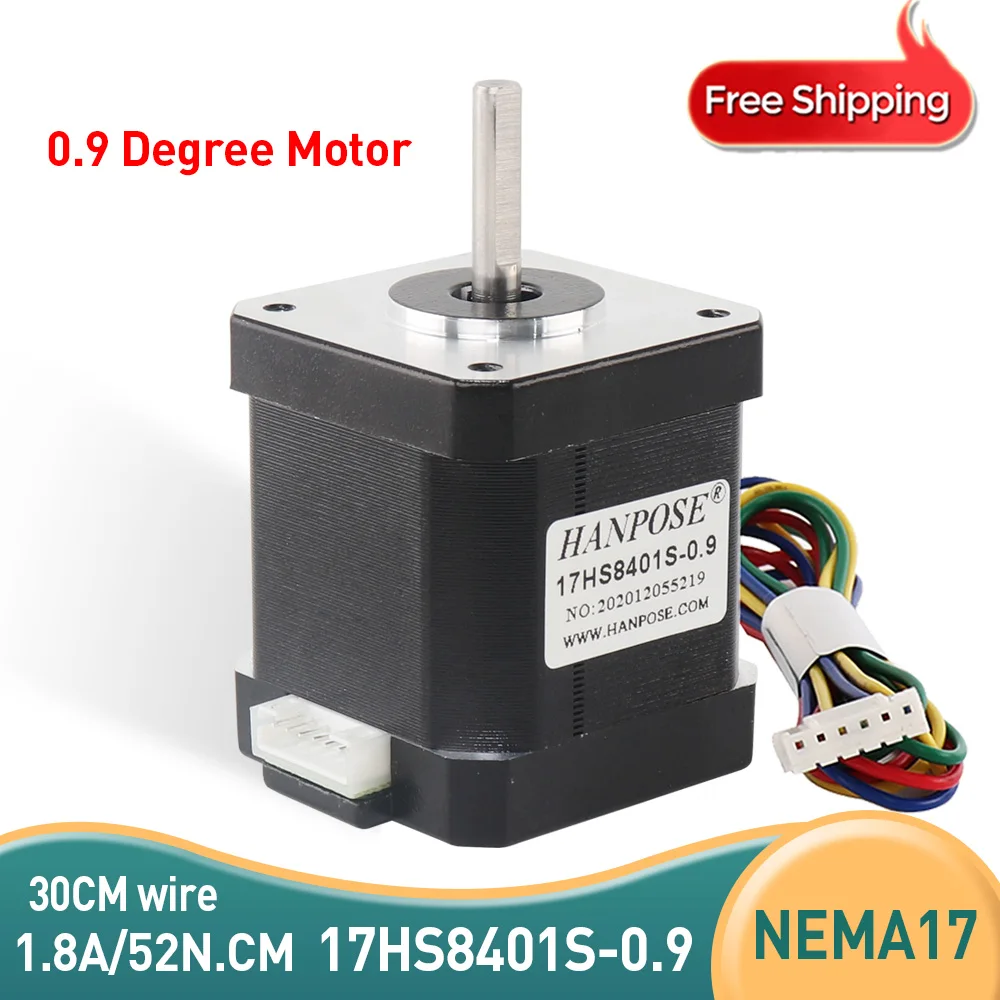 Silnik krokowy Nema17 42 17HS8401S 0,9 stopnia 1,8 A 52 Ncm do lasera CNC i silnika drukarki 3D