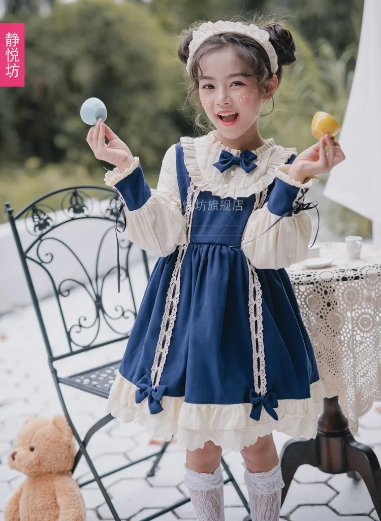 Abito da principessa a maniche lunghe spagnolo originale abito da bambina Lolita Daily Dress Girl Lolita Puff