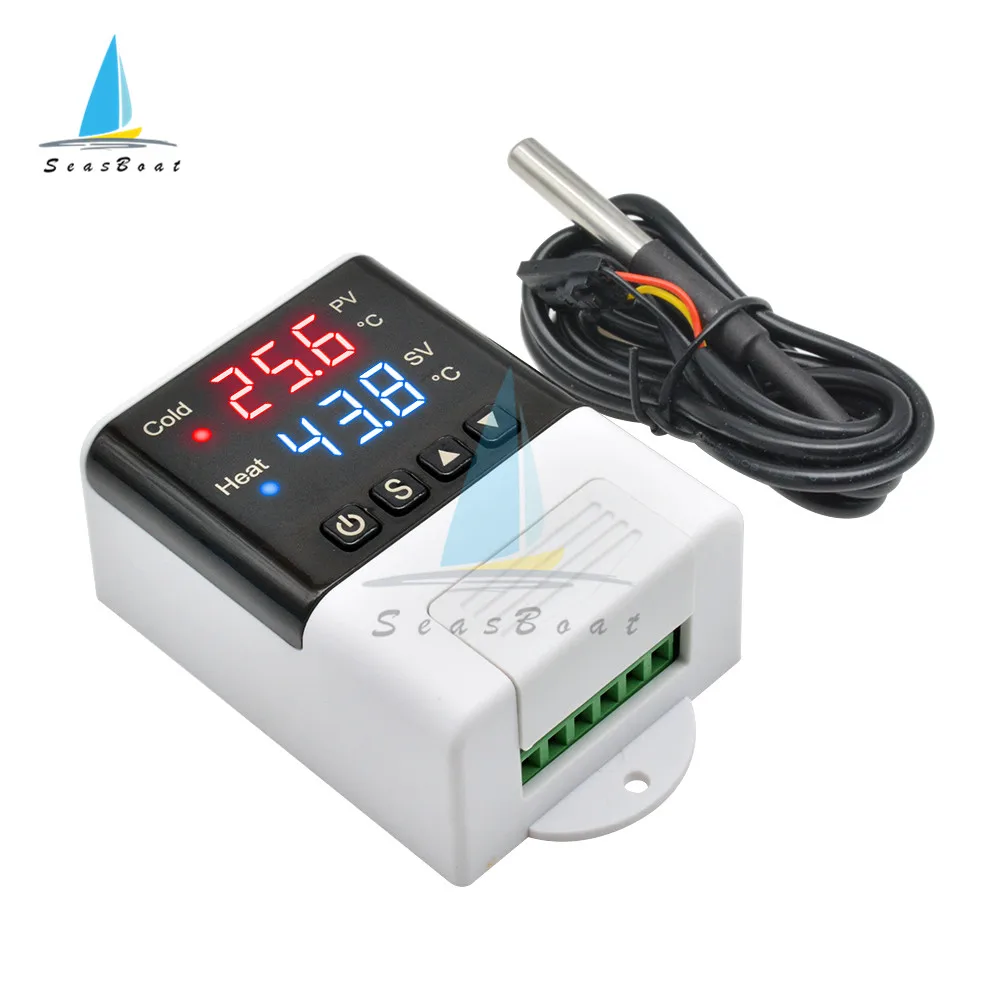 AC110-220V Temprature Controler Switch Heat Electronic Display Microcomputer Temperature Controller For Incubator DS18B20 Sensor