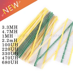 100pcs/lot 1/2W 1W Color ring inductor DIP 0510 2.2MH 3.3MH 4.7MH 1mH 100UH 220UH 330UH 470UH 680UH
