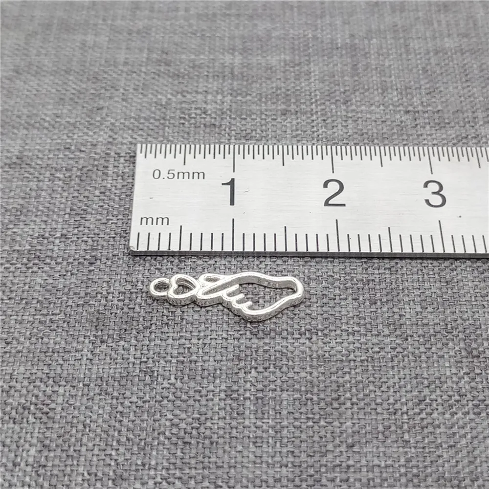 5pcs of 925s Sterling Silver Love Heart Hand Sign Charms for Bracelet Necklace