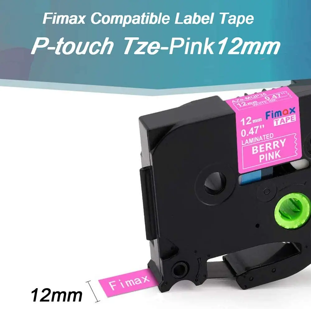 Fimax – ruban d\'étiquettes MQP35, pour imprimante p-touch TZ-MQP35, pour Brother TZe MQP35 PT-H100, papier mat rose baies, PTD210, PTD600