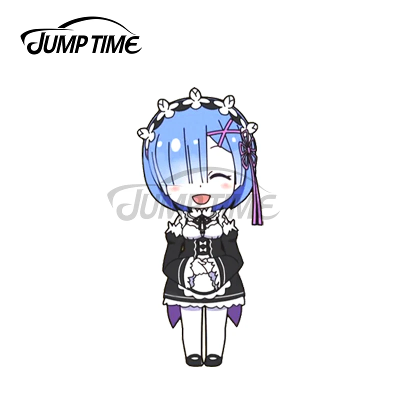 Jump Time 13 x 8cm For Chibi Rem Re Zero Best Waifu Fashion Decal Bumper Car Stickers Car Door Protector Occlusion Scratch Decor