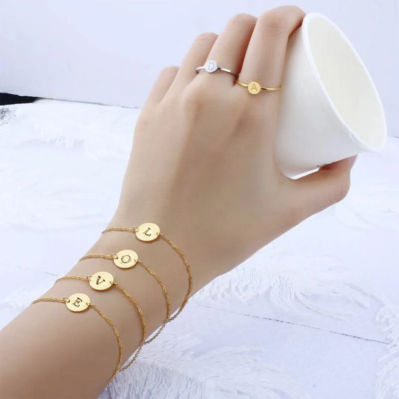 ZUUZ Letter R id bracelets bangles child jewelry accessories charm  best couple friendship bracelet chain link bracelet