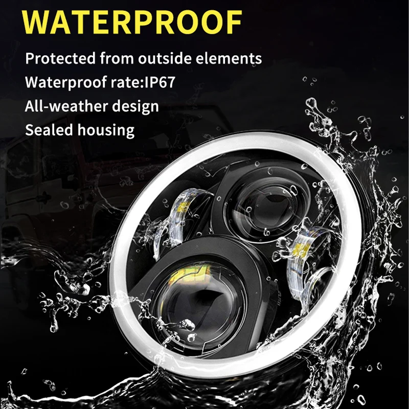 7'' Led Headlight OffRoad 4x4 H4 Headlamp Cars DRL Turn Signal For Jeep JK TJ Defender Suzuki Hummer Toyota 7 inch Headlight