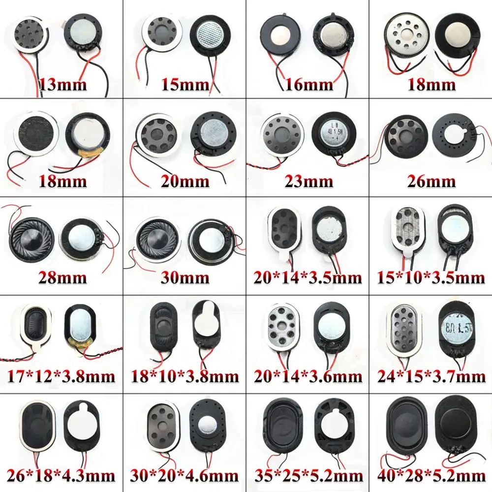 YuXi 0.5WT Replacement Buzzer Ringer Sound Speaker 13mm 15mm 16 17 18 20 23 26 30 35 40 mm Round Loudspeaker For Cell Phone