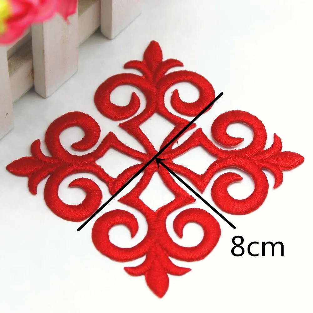 1 Piece Iron on Embroidery Flower Gold Appliqued Cosplay Costume Trims Diy Garment Patches 8cm*8cm