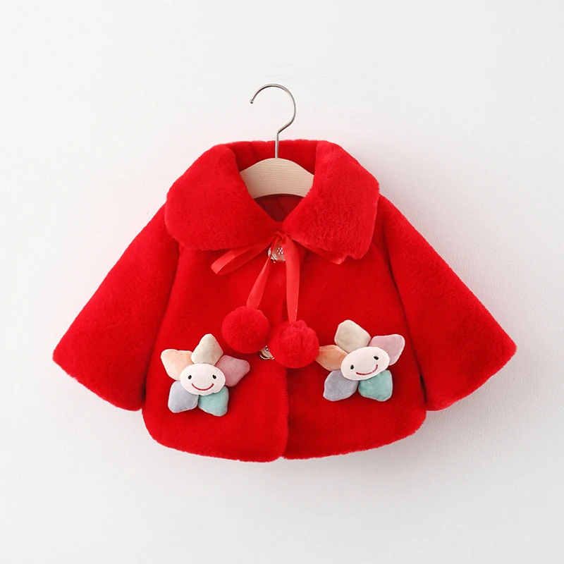 Autunno inverno giacca da bambino per ragazze carino natale principessa mantello capispalla neonato cappotto di peluche tuta da neve vestiti per