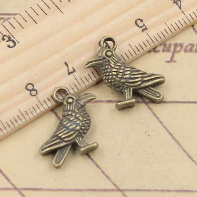 10pcs Charms Bird Parrot 17x17mm Tibetan Bronze Silver Color Pendants Antique Jewelry Making DIY Handmade Craft