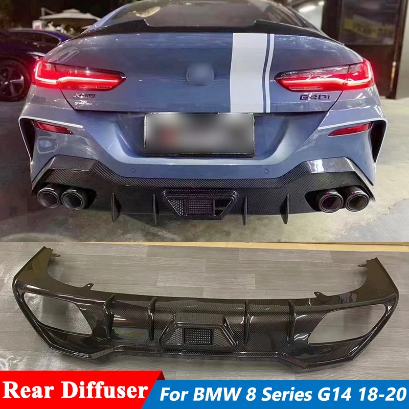 A Style Carbon Fiber Rear Bumper Lip Diffuser For BMW 8 Series G14 G15 G16 M-Sport Car Tuning 2018-2020