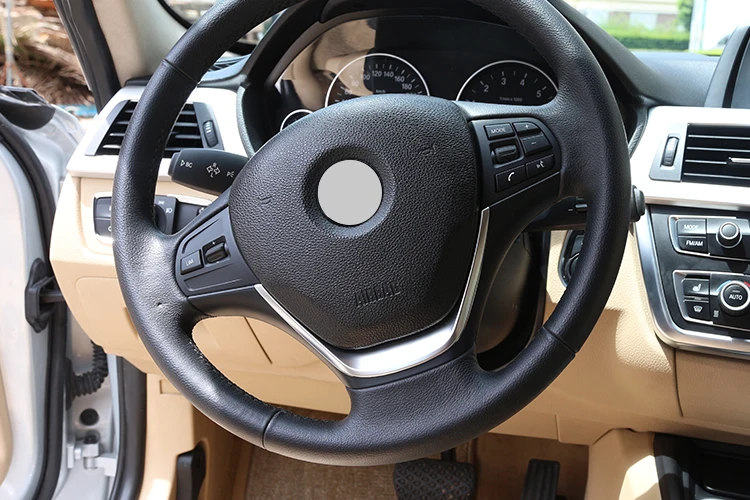 Car Carbon Fiber Interior Steering Wheel Decorative Frame Panel Cover Trim For BMW 3 Series F30 F32 F34 2013-2019 Accessories