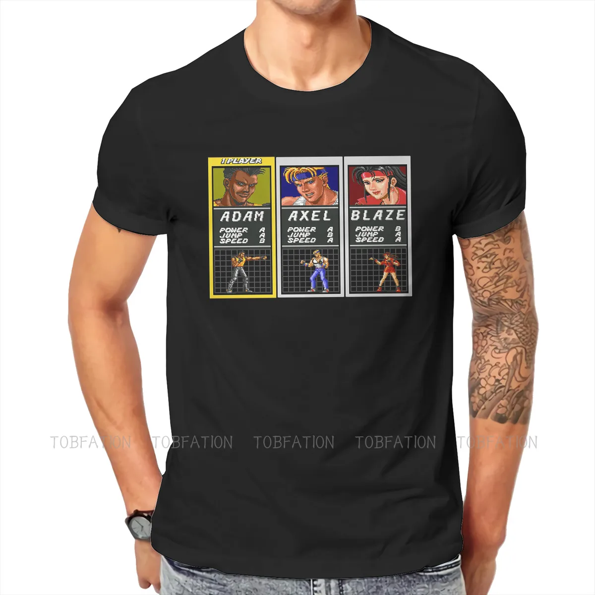 Choose Your Fighter Round Collar TShirt Streets Of Rage Game Fabric Basic T Shirt Men Clothes New Design Fluffy Big Sale