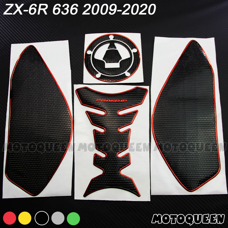 

Motorcycle Tank Pad Protector decoration Stickers Decals Gas Fuel Knee Grip Traction Side for Kawasaki 636 ZX-6R ZX6R 2009-2020