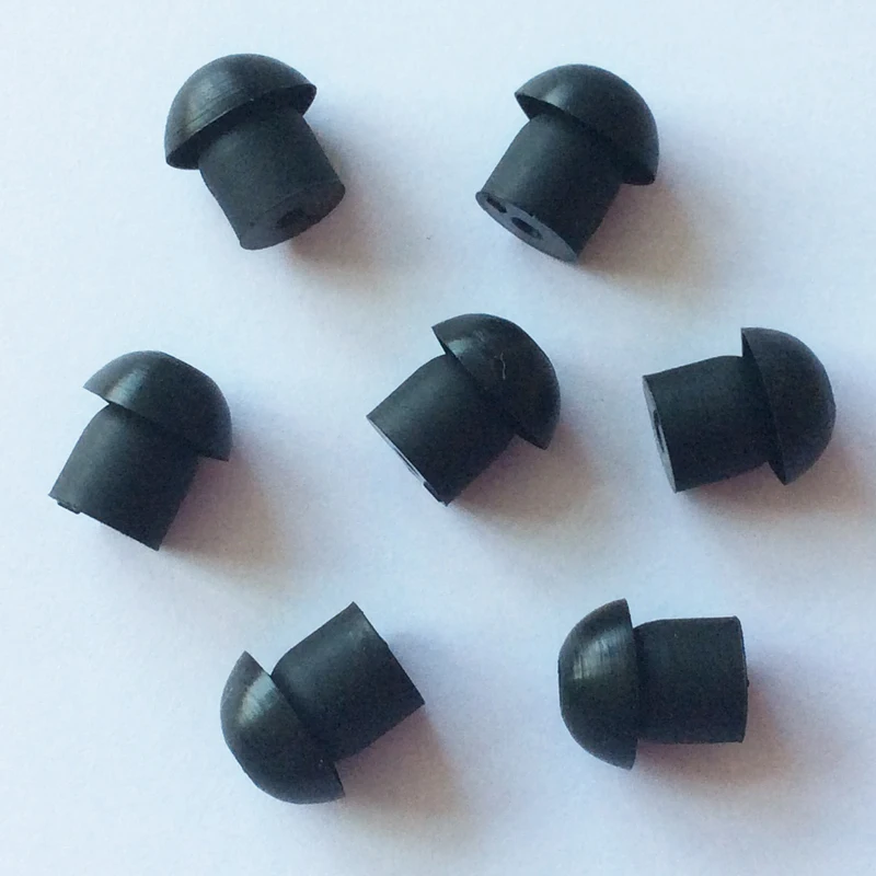 100X Replacement Black Color Silica Mushroom Eartip For Surveillance Earphone