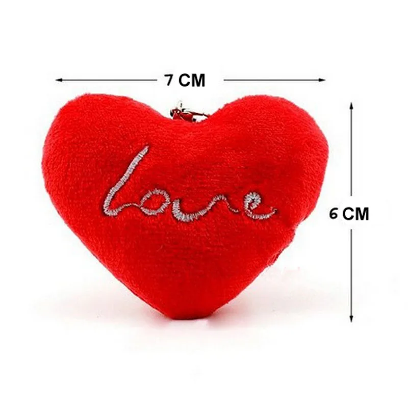 Wedding Love Heart 7CM Plush Stuffed Toy Doll Bouquet Plush Toy Lover's Gift String Charm Pendant Plush Doll Toy