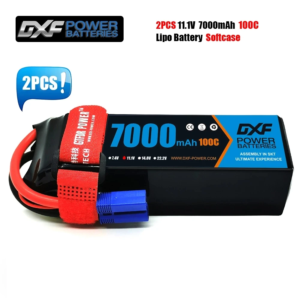 DXF bateria Lipo 2S 3S 4S 7.4V 11.1V 14.8V 7000mah 6750mah 6500mah 5200mah 8000mah XT60 bateria do RC samochód samolot ciężarówka Buggy