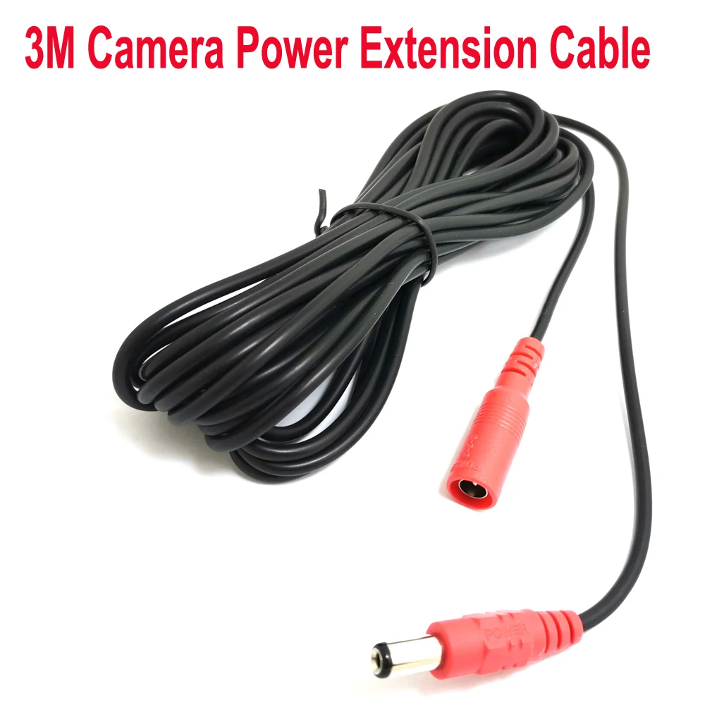 

JIENUO 3M Camera Power Extension Cord CCTV Camera Extend Wire DC Power Cord 5.5*2.1mm Male Female Power Adapter Extension Cable