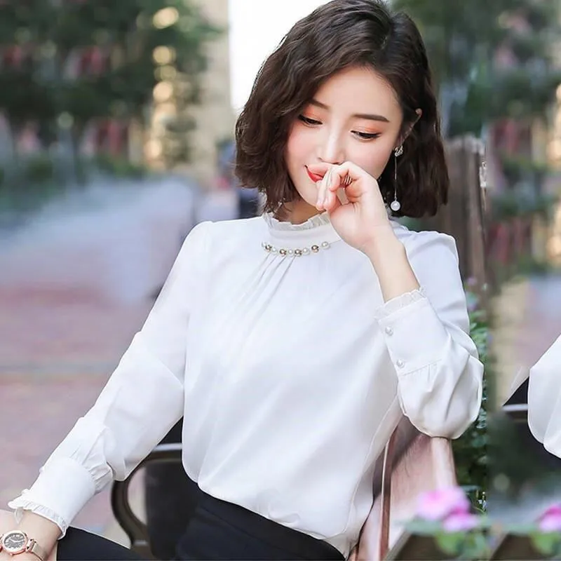 Blouse Women Summer Long Sleeve Women Blouses Plus Size Tee Shirt Femme Women Tops And Blouse White Shirt Women 5XL Women Tops