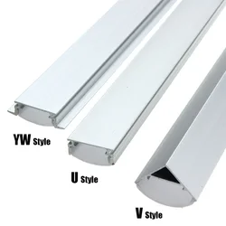 30/45/50cm U/V/YW-Style Shaped LED Bar Lights Aluminum Channel Holder Milk Cover End Up Lighting Accessories For LED Strip Light