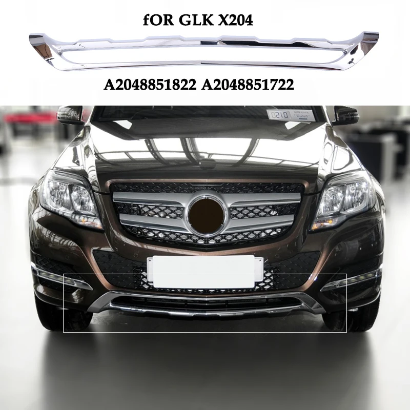 A2048851822 A2048851722 Front Spoiler Bumper Lip Chrome Chromium Diffuser For Mercedes Benz GLK X204 W204 GLK300 GLK260 GLK200