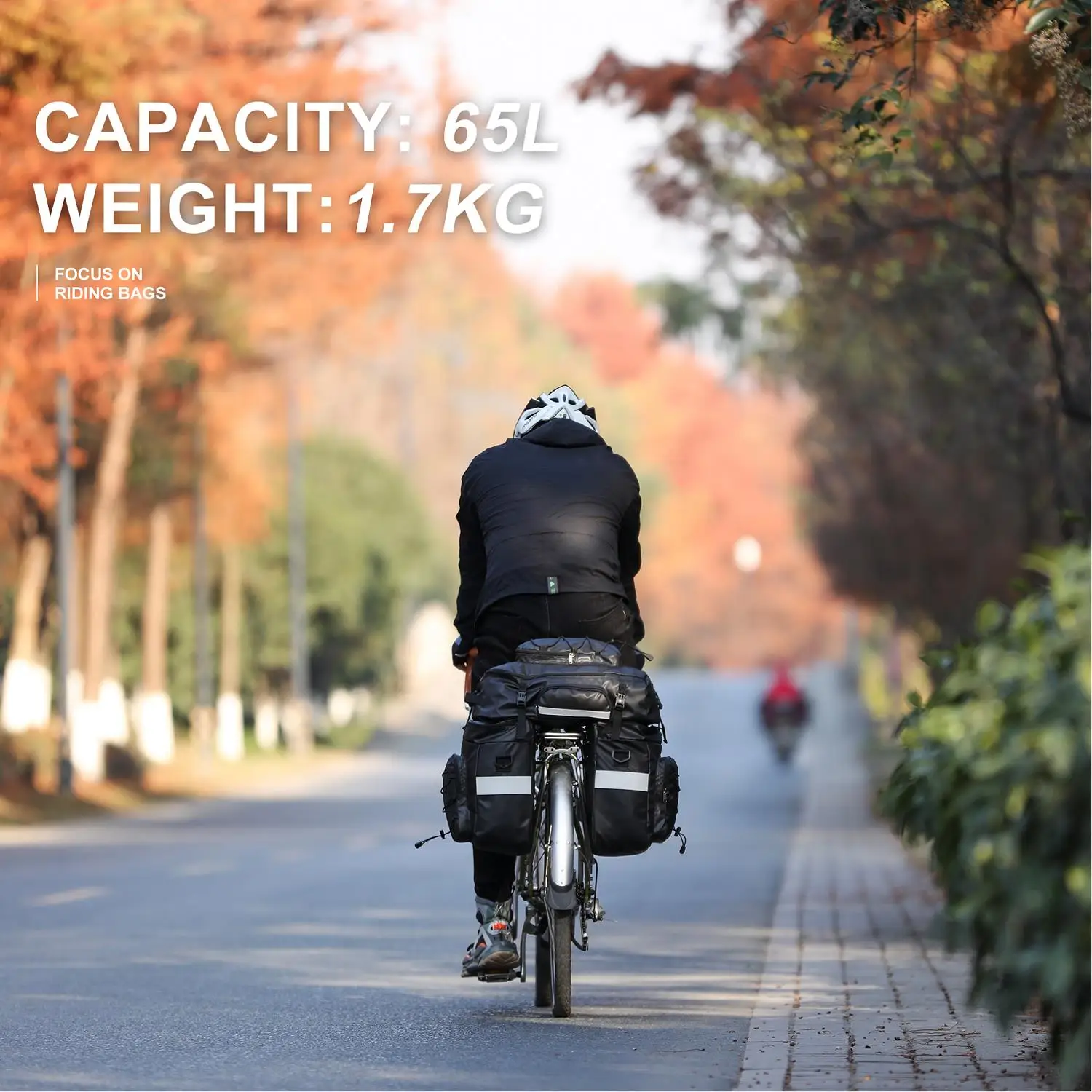 Rhinowalk  Bicycle Bag Waterproof 65L Pannier Bag 3 in 1 Bike Rear Seat Bag Big Capacity Cycling Luggage Saddle Backpack