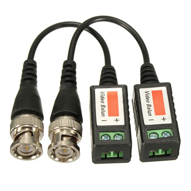 2Pcs/Lot CCTV Camera Passive Video Balun BNC Connector Coaxial Adapter Cable