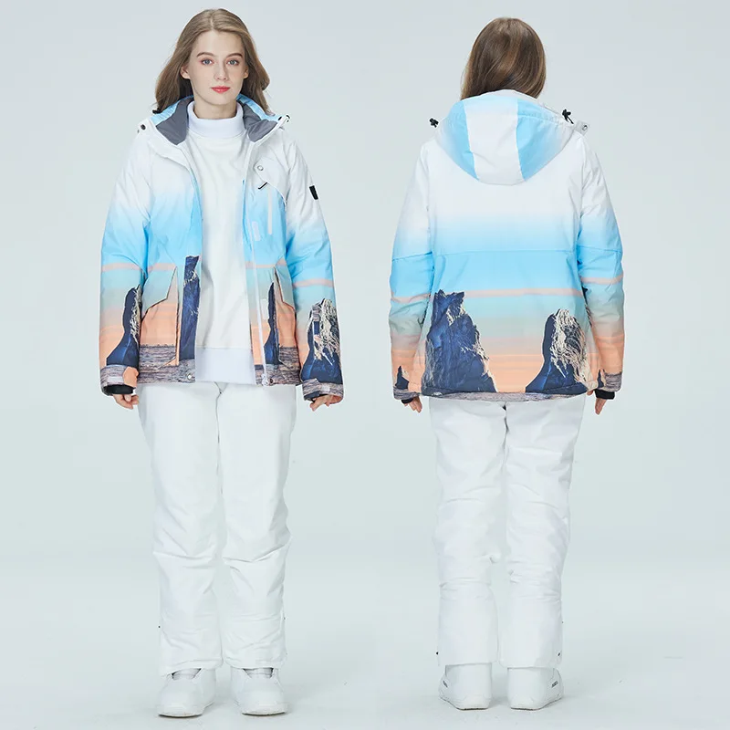 Ski Suit Women Ski Jacket And Ski Pants Winter -30° Warm Windproof Waterproof Snowboard Jackets Outdoor Snow Ski Coat Trousers