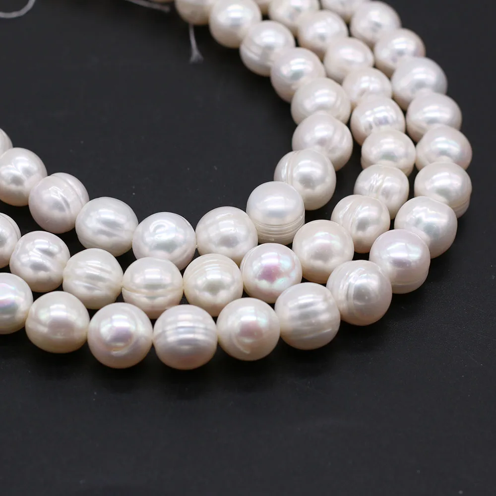 Natural Freshwater White Pearl Beads Round Exquisite Loose Bead For Jewelry Making DIY Charm Bracelet Necklace Accessories 8-9mm
