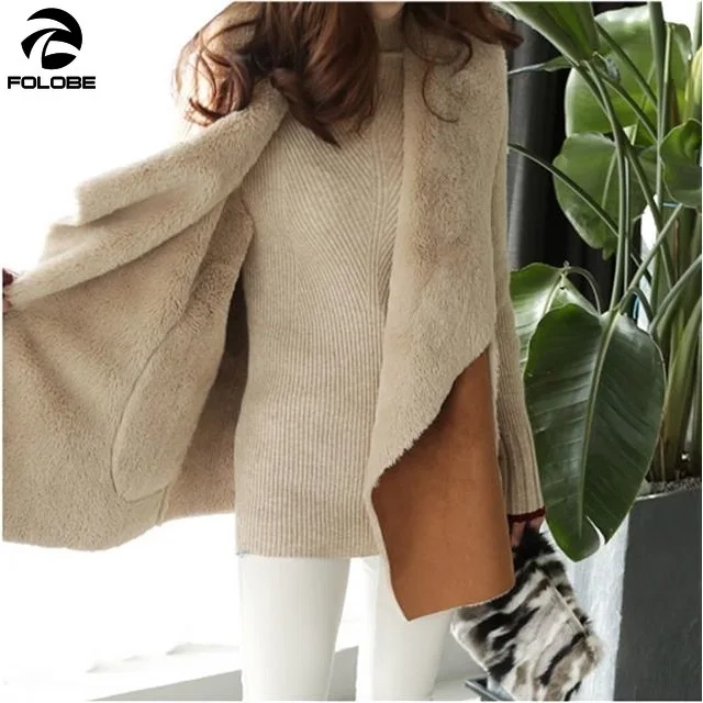 FOLOBE Lamb Hair Waistcoat Women Plus Thick Loose Deerskin Velvet Sleeveless Lapel Collar Casual Padded Vest and Fur Coat