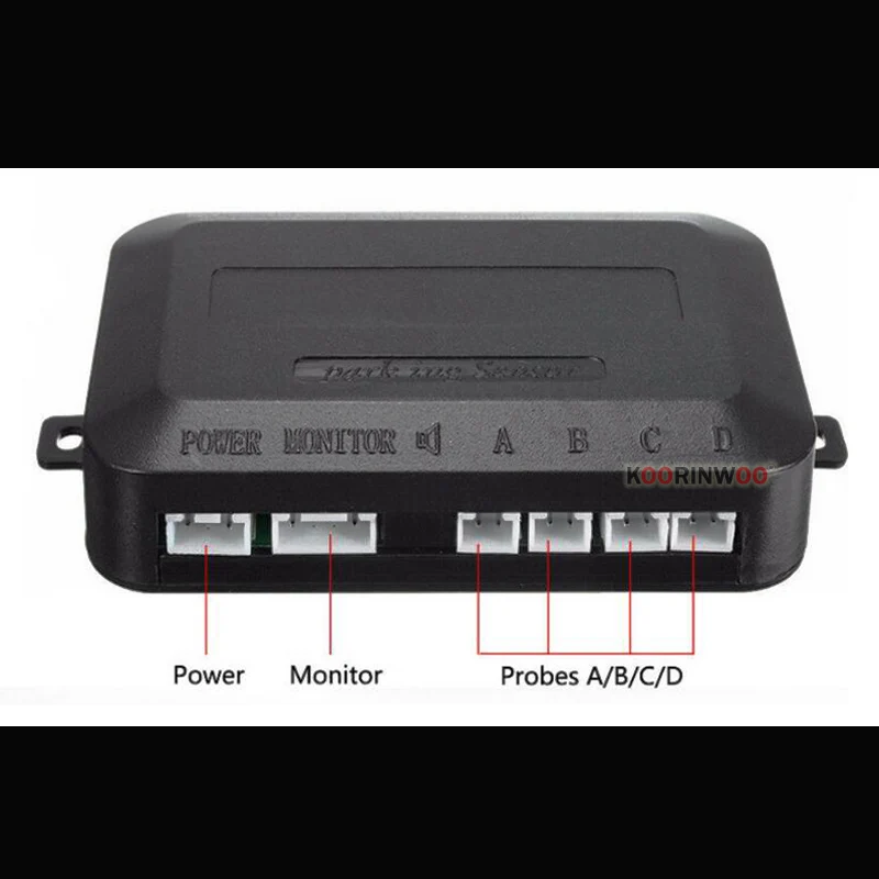 Koorinwoo Parking Sensor Parktronic 4 Black/silver/white Adjustable Speaker Switch Sound Reversing Radar Buzzer 12V Alarm System