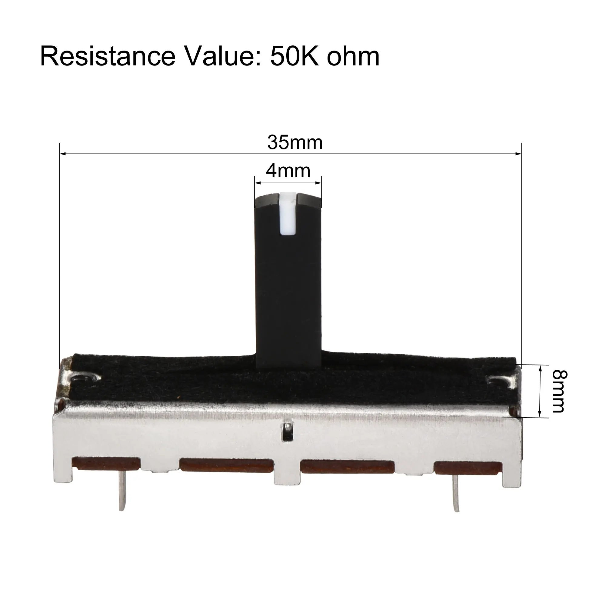 UXCELL 2Pcs B50K Ohm Single Channel Fader Variable Resistors Mixer 35mm Straight Slide Potentiometer