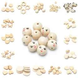 Wholesale Natural Color Unfinished Wooden Beads Handmade Wood Accessories DIY Beads for Jewelry Making Baby Wood Pacifier Clip