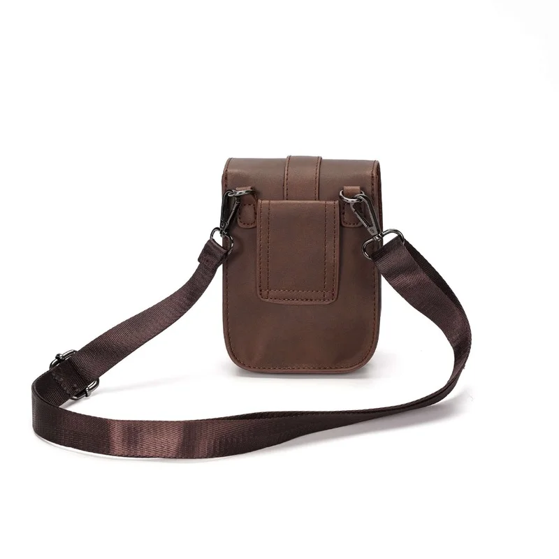 Vintage Mini Mobile Phone Bag Men Shoulder Bag Fashion Men\'s Crossbody Bag Multi-function Waist Bag Shoulder Messenger Bag Man