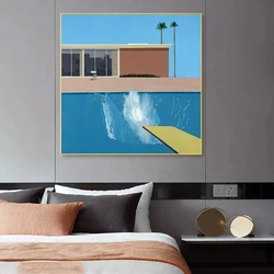 Splash Abstract Swimming Pool Canvas Painting Posters and Prints Quadros Wall Art Picture For Living Room Decoration Cuadros