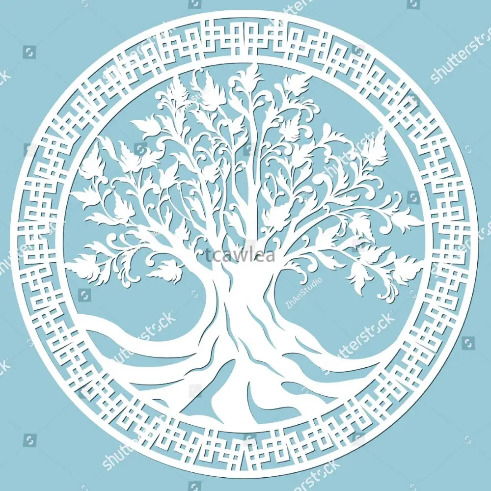 150x150mm Big Lace Art Tree Cutting Dies Background Frame Stencil for DIY Scrapbooking Craft Cards Decorative Embossing