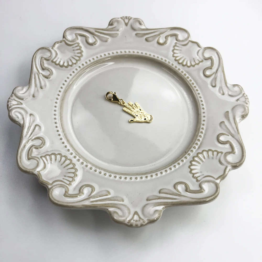 Cadena de eslabones de Plata de Ley 925 para hombre y mujer, collar con dije, mano, luna, estrella, moda de primavera, regalo Vintage