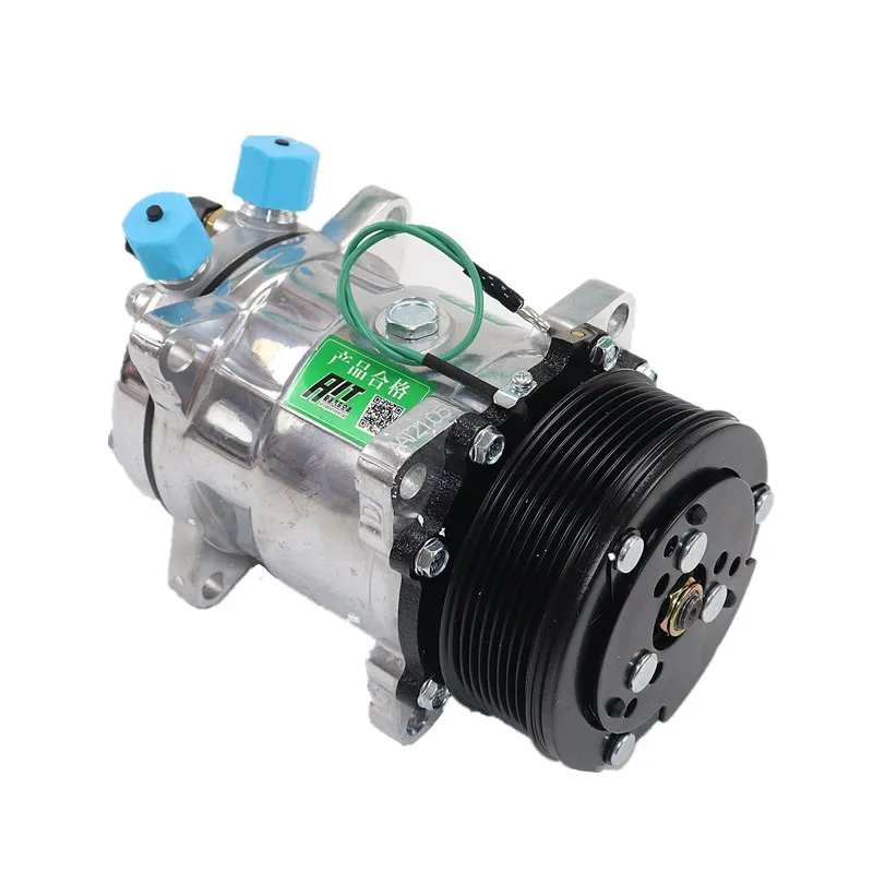 

5H14 SD508 Sanden 508 Serpentine Compressor 8 Groove 12V / 24V Tractor Excavator Heavy Duty Truck Air Conditioning Universal