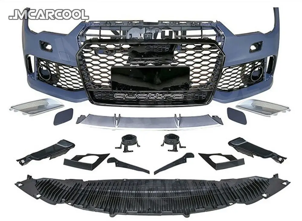 Kit carrozzeria in PP paraurti anteriore diffusore posteriore minigonne laterali per Audi A7 RS7 style 2015 2016 2017 2018