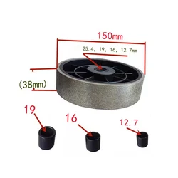 6 inch Diamond Grinding Wheel 150x38x25.4mm Hole with 3pc Sleeve Reducer 19 to 16 to 12.7 Electroplated Alloy Polishing Wheel