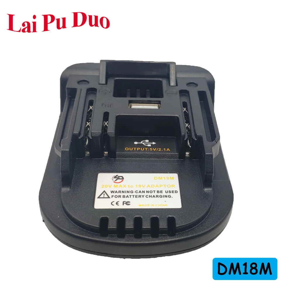 

DM18M 18V To 20V Battery Adapter for Dewalt DCB205 DCB200 for Mikwaukee Li-Ion Battery for Makita BL1830 BL1840