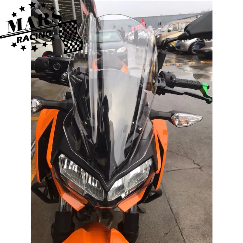 Motorcycle Sports Windshield WindScreen Visor Viser Fits For Kawasaki Z250 Z400 2019 2020 2021 Double Bubble