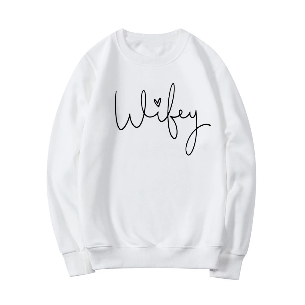 Wifey Sweatshirt Bridal Shower Gift Engagement Hoodie Top Gift for Bride Women Graphic Hoodies Long Sleeve Crewneck Sweatshirts