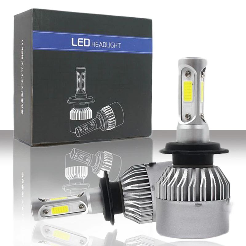 F3 Auto Kit LED H7 6000K 8000LM H1 H3 H8 H11 9005 HB4 H13 Fan Car Led Bulbs COB S2 LED Headlight 36W H4 Bulb Bright lamp Light