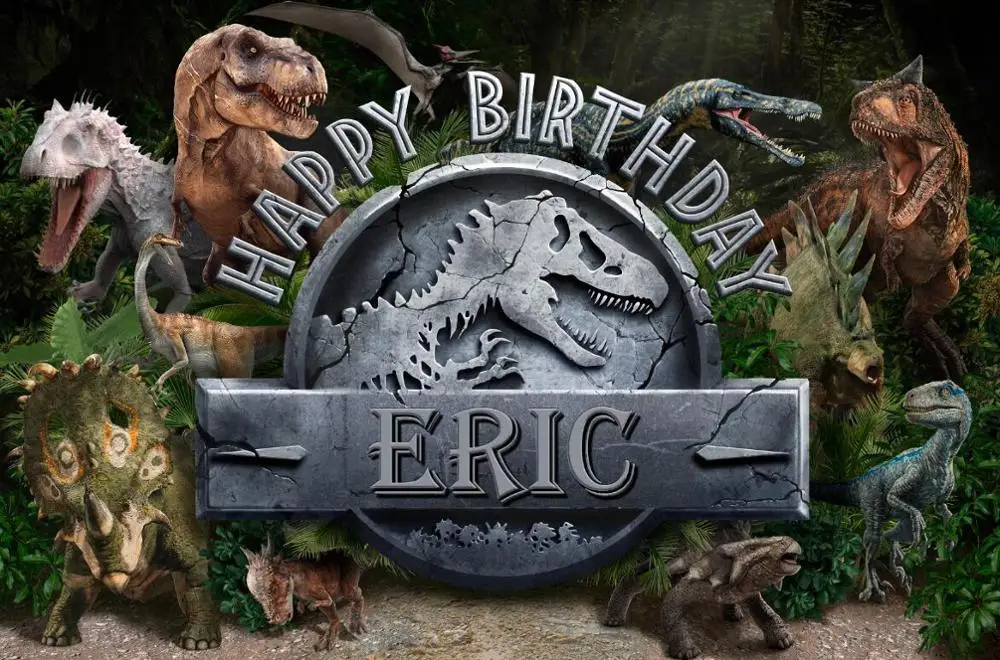 

Custom Jurassic park World Dinosaur Birthday photography studio background High quality Computer print party backdrops