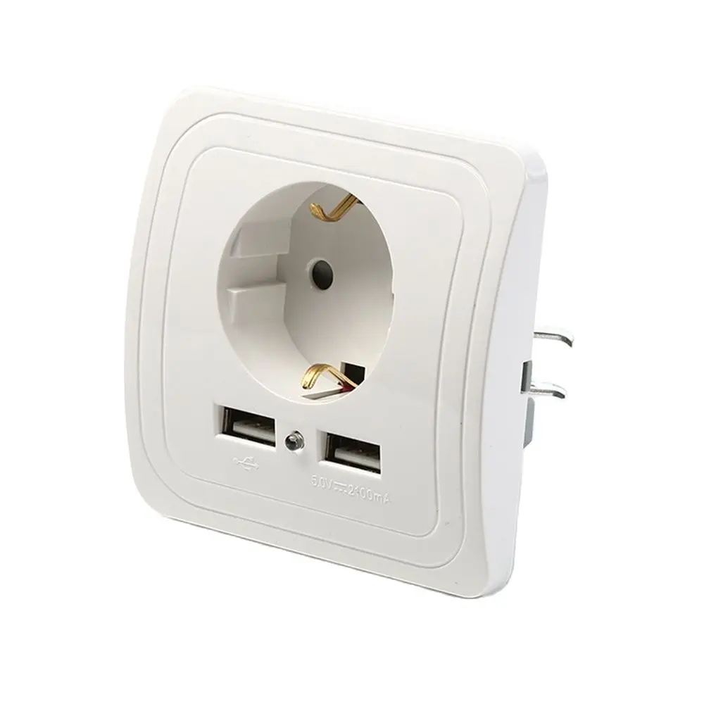مقبس حائط بمقبس أوروبي 2 منفذ USB Hub محول 16A 250 فولت لوحة شحن الهاتف المنزل فندق مطعم تعديل الخائن ل شاومي